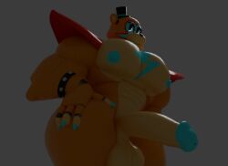 animatronic anthro bara bara_tiddies bara_tits barazoku bear biceps blue_eyes blue_nails bowtie codans facial_markings five_nights_at_freddy's five_nights_at_freddy's:_security_breach fnaf glamrock_freddy_(fnaf) machine male male_only muscular_anthro non_human robot robot_humanoid scottgames solo solo_focus solo_male spiked_bracelet steel_wool_studios tan_body top_hat two_tone_body ursid ursid_humanoid ursine