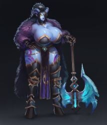 ass axe boobsbreasts breastinflation breasts breasts_out dnd dndart dndcharacter dndcharacterart draenei fantasy female female_only hips hipsinflation oversized_breasts overweight sairy tiefling tieflingfemale trans_female warcraft