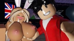 1boy 1girls 3d big_breasts blush boyfriend-girlfriend breasts bunny_ears cobeyblox couple holding_breast lilix_rr34 naked_female roblox roblox_avatar robloxian self_upload supernovaa55 tagme youtube youtuber