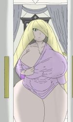 blonde_female blonde_hair copitheditto green_eyes lusamine_(pokemon) pokemon pokemon_sm