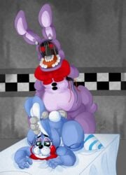 anal anal_sex animatronic anthro buckteeth chubby claws clenched_teeth duo erection faceless_male five_nights_at_freddy's five_nights_at_freddy's_2 from_behind fronnie frots gay gay_sex girly grasp half-closed_eyes lagomorph long_ears looking_down lying machine male male_only mammal metal_penis nude on_front one_arm penetration penis rabbit robot sex squint standing teeth toy_bonnie video_games withered_bonnie yaoi