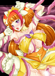 akino_hamo amanogawa_kirara armpits bare_shoulders blush breasts censored choker clothing cum cum_on_body cumdrip cure_twinkle dress dress_lift earrings feet female female_ejaculation from_above gloves go!_princess_precure helpless jewelry large_breasts lying magical_girl multicolored_hair nipple_slip nipples no_panties no_shoes on_back open_mouth orange_hair precure pretty_cure purple_eyes rape restrained saliva solo_focus spread_legs star star_earrings stockings tentacle tiara tied_hair toes tongue tongue_out twintails two_tone_hair very_long_hair wet white_gloves white_legwear