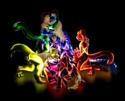 anthro fingering foot_fetish footjob glowing group group_sex kissing lights male oral orgy rainbow rei98 rubber sex symbiote transformation yaoi