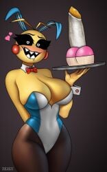 animatronic ass blush bow bowtie breasts bunny_ears bunny_girl bunnysuit chica_(fnaf) dildo drooling five_nights_at_freddy's five_nights_at_freddy's_2 fnaf heart heart-shaped_pupils horny horny_female huge_ass huge_breasts huge_butt huge_thighs kurupi_(artist) legwear seductive_look sex_toy sharp_teeth suspiciously_shaped_cupcake thick_thighs thighhighs thighs toy_chica_(fnaf) tray wide_hips wide_thighs