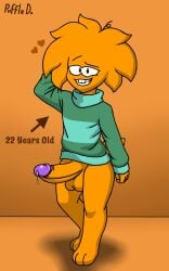 1male male_only orange_fur penis puffle puffledreemurr sweater