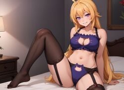 1girls ai_generated leukocrisp lingerie rwby solo stable_diffusion yang_xiao_long