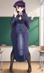 ai_generated big_penis big_thighs futa_only futanari komi-san_wa_komyushou_desu solo_futa