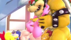 1boy 1girls 3d animated aryentai belly_expansion blonde_hair bowser cuckold cum_inside female high_heel_boots high_heels kabalmystic male male/female mario_(series) nintendo no_sound princess_peach sex super_mario_bros. tagme thigh_boots video