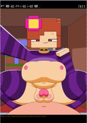 1boy 1futa bed bedroom_eyes big_breasts bottomless bulge chubby futanari heart-shaped_pupils jenny_belle_(slipperyt) minecraft nipples penis pov selfie shirt_lift shirt_up short_penis sitting_on_penis sitting_on_person small_penis smiling_at_viewer smirk smug tecnicide