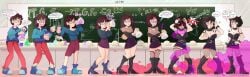 bimbofication chalkboard english_text goth_girl lali-yah punk text transformation transformation_sequence