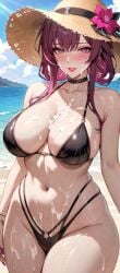 1girls ai_generated alternate_outfit bangs bare_shoulders bare_thighs beach big_breasts bikini bikini_bottom bikini_top black_bikini blush blushing_at_viewer bracelet breasts bukkake busty cameltoe choker cleavage collarbone commentary_request covered_in_cum cum cum_between_breasts cum_on_body cum_on_breasts cum_on_chest cum_on_clothes cum_on_face cum_on_thighs cum_on_upper_body curvaceous curvy curvy_female curvy_figure day female female_focus female_only flower headwear honkai:_star_rail honkai_(series) hoyoverse kafka_(honkai:_star_rail) large_breasts lia_the_busty_redhead lipstick long_hair looking_at_viewer magenta_eyes magenta_hair magenta_lipstick mature mature_female mature_woman midriff navel ocean outdoors outside public sand sea seaside seductive seductive_eyes seductive_look seductive_smile self_upload sideboob skimpy skimpy_bikini solo solo_female solo_focus sperm straw_hat suggestive suggestive_look sun_hat tagme thick_thighs thighs thong tied_hair voluptuous voluptuous_female water wide_hips