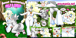 anthro balls blonde_hair blush breasts canine caprine closed_eyes comic cum cum_in_mouth cum_in_pussy cum_inside cunnilingus duo fellatio female fur grey_fur hair male mammal nipples nude oral penetration pussy sex sheep straight tongue vaginal_penetration vanja wolf