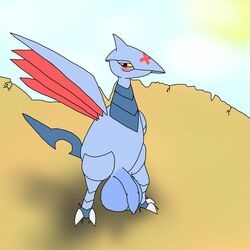 2015 avian balls blush cloud feral humanoid_penis leskarmory male male_only nintendo penis pokemon skarmory sun testicles uncut video_games wings