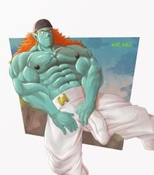 balls bara big_bulge big_penis bojack bulge dragon_ball dragon_ball_z flaccid male male_only muscles muscular ne0_navi penis shirtless solo solo_male