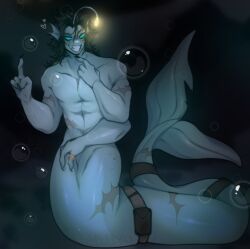 3_arms 3_eyes 4_fingers abs black_claws black_hair blue_eyes blue_scales blue_skin bubbles claws d_ld669 digital_media_(artwork) ear_fins fins fish_tail genital_slit gills gold_ring golden_ring heart heart_symbol light_blue_skin looking_at_viewer lure_(anatomy) male male_focus male_monster male_only medium_hair merfolk merman monster monster_boy monster_male multi_arm multi_eye multi_limb naked naked_male pressure_(roblox) ring roblox roblox_game scales scars scars_on_body sebastian_solace simple_background slit solo solo_focus solo_male straps white_teeth