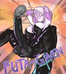 1futa bodysuit cum cum_in_bodysuit cumming erection erection_under_clothes futanari gwen_stacy hands-free marvel nadadi6 penis skin_tight solo spider-gwen spider-man_(series)