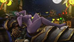 1girls 3d big_ass big_breasts blizzard_entertainment female female_only green_hair looking_at_viewer morilymory night_elf pinup purple_skin solo thick_thighs tyrande_whisperwind voluptuous voluptuous_female warcraft wide_hips world_of_warcraft