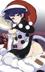 1futa 1girls body_pillow bodypillow cum cum_drip cum_on_pillow doremy_sweet epic_armageddon full-package_futanari futa_focus futa_on_female futa_with_female futanari hi_res highres hugging hugging_pillow humping humping_pillow masturbating_futa masturbating_to_photo masturbation purple_hair sagume_kishin santa_hat touhou