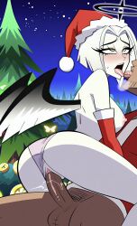 1boy 1girls ai_generated big_penis cum cum_in_pussy cum_inside female hazbin_hotel hi_res long_hair lute_(hazbin_hotel) nude sex smile tagme uncensored