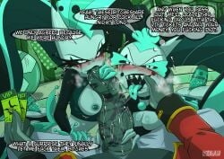 1boy 2girls anal_insertion anal_juice ass blush breasts demon demon_girl dildo dildo_in_ass female glam_(helluva_boss) glam_sisters_(helluva_boss) glitz_(helluva_boss) h1draw helluva_boss male male/female nipples open_mouth oral oral_sex penis sex sex_toy sharp_teeth teeth threesome tongue tongue_out vivienne_medrano