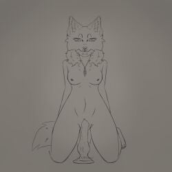 breasts dildo female knotted_dildo mask naked_female oc saltnotdead therian therianthrope wolf_ears wolf_mask wolf_tail