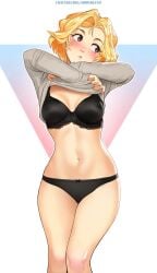 1girls bare_belly bare_calves bare_hands bare_hips bare_knees bare_legs bare_midriff bare_navel bare_skin bare_thighs belly belly_button black_bra black_panties black_underwear blonde_eyebrows blonde_female blonde_hair blonde_hair_female blush blush_face blush_lines blushed_face blushing_at_viewer blushing_face blushing_female bra breasts brown_eyes brown_eyes_female cleavage curvaceous curvaceous_body curvaceous_female curvaceous_figure curvaceous_hips curvaceous_thighs curvy curvy_body curvy_female curvy_figure curvy_hips curvy_thighs dot_nose elbows embarrassed embarrassed_exposed_female embarrassed_expression embarrassed_female embarrassed_underwear_female exposed_belly exposed_hips exposed_legs exposed_midriff exposed_navel exposed_skin exposed_thighs exposing exposing_breasts exposing_chest exposing_self fair_skin female female_focus female_naked female_only fingernails fingers frilled_bra frilled_underwear half_naked half_nude head_tilt high_resolution highres hourglass_figure knees lean_body lean_figure legs legs_closed legs_together light-skined_female light-skinned light-skinned_female light_skin light_skin_female light_skinned light_skinned_female lips looking_sideways looking_to_the_side mathias_leth medium_breasts midriff naked naked_female naked_woman narrow_waist navel nude nude_female nudity original original_art original_artwork original_character original_characters panties parted_bangs partially_naked ribbon_bra ribbon_panties semi_nude short_hair showing_breasts showing_chest simple_background slender_body slender_waist slim_girl slim_waist smooth_skin solo standing stina_(mathias_leth) thick_thighs thighs thin_waist tilted_head underwear undressing undressing_self upper_body v-line white_background wide_hips yellow_eyebrows yellow_hair yellow_hair_female