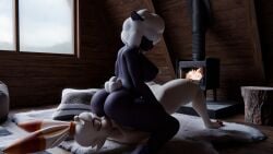 3d 69_position anthro anthro_on_anthro blender females_only fireplace furry laying_down licking_pussy looking_over_shoulder rabbit_girl scorbunny scorbunny_(valorlynz) sheep_girl simple_smut sitting_on_person white_carpet yuri