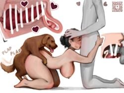 bestiality black_hair canine cum_in_mouth cum_in_pussy cum_inside dog_penis housewife interspecies submissive sucking_penis threesome vaginal_penetration vaginal_sex wife zoophilia