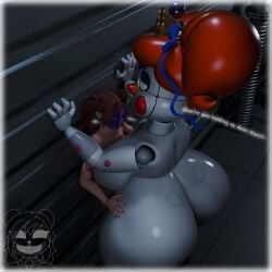 1boy 3d against_wall animatronic ass big_ass big_breasts big_butt bodies_pressed_together bow bow_in_hair bow_ribbon circus_baby circus_baby_(fnaf) circus_queen_(justaperson) clown clown_girl crown female_dominating_male female_domination female_focus female_on_top femboy femboy_on_female five_nights_at_freddy's five_nights_at_freddy's:_sister_location gentle gentle_femdom gentle_mommy ginger ginger_hair heavenly_ass hiro_(tales_of_androgyny) huge huge_ass justaperson_queendom masked_(justaperson) orange_hair pressed_against pressed_against_wall red_hair robot robot_girl scrapkill sex sister_location tales_of_androgyny tiara white_skin white_skin_(monochrome)