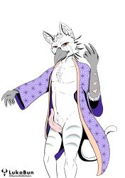 absurd_res aroused asian_clothing avian clothing east_asian_clothing erection gryphon hi_res hybrid japanese_clothing kimono lukabun male_only mythological_avian mythological_creature mythology