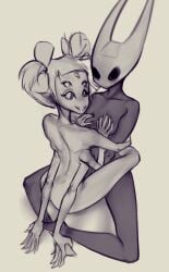 2010s 2017 2girls 5_eyes 6_arms ass bob_cut breasts bug_girl collarbone crossover digital_media_(artwork) groping_breasts hairbow hands_on_breasts hands_on_floor hollow_knight hornet_(hollow_knight) hugging_partner insect_humanoid jearz legs_crossed legs_wrapped_around_partner looking_at_viewer monochrome monster monster_girl muffet nude nude_female pom_poms shoulder_blades shoulders spider_humanoid tagme thighs undertale undertale_(series) yuri yuri