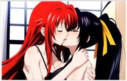 2girls ai_generated akeno_himejima flirting girl_on_girl high_school_dxd kissing lesbian_couple lesbian_domination lesbian_focus lesbian_kiss lesbian_sex lovers rias_gremory yuri