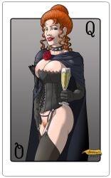 1girls 2017 beauty_mark big_breasts black_queen breasts corset female female_only hellfire_club jean_grey marvel nipples nude pubic_hair pussy red_hair solo wbreaux x-men