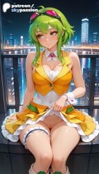 1girls 2026 ai_assisted ai_generated anime artist_name breasts building bust city city_lights cityscape explicit female_genitalia genitals goggles goggles_on_head green_eyes green_hair gumi hi_res high_quality high_resolution highres lifted_by_self megpoid megpoid_gumi night night_sky patreon patreon_username pussy sitting skypassion solo stable_diffusion uncensored_pussy uncensored_vagina vocaloid watermark