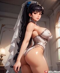 1girls ai_generated aliusnext android asian asian_female ass big_ass big_breasts black_hair bra breasts bride brown_eyes cyborg eve_(stellar_blade) female heels hi_res high_quality highres huge_ass huge_breasts legwear light-skinned_female light_skin long_hair panties patreon ponytail stellar_blade stockings tagme taller_girl wedding_dress wedding_lingerie wedding_veil