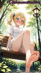 +_+ 1girls 2025 ai ai_assisted ai_generated anime anime_style asian bangs bare_legs barefoot bench blonde_hair blue_eyes blue_scrunchie blush breasts bush bust busty cleft_of_venus closed_mouth day dolphin_shorts feet female female_focus female_only fetish foot_fetish foot_focus foot_out_of_frame foreshortening from_below grey_shorts hair_between_eyes hair_ornament hair_scrunchie hayasaka_ai hentai hi_res high_quality high_resolution highres kaguya-sama_wa_kokurasetai_~tensai-tachi_no_renai_zunousen~ labia_majora lamppost legs looking_at_viewer makeup medium_breasts natsuyoru no_panties nopan nose_blush on_bench outdoors panties panty_peek park park_bench partially_visible_vulva patreon pov_feet public_indecency pussy pussy_peek scrunchie shirt short_shorts short_sleeves shorts side_ponytail sidelocks sitting sitting_on_bench smile soles solo solo_female sparkling_eyes stable_diffusion star-shaped_pupils symbol-shaped_pupils t-shirt thighs toenails toes tree tshirt uncensored underwear upshorts vagina voluptuous voluptuous_female white_shirt white_shorts