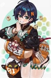 1girls belle_(zenless_zone_zero) feipin_zhanshi fully_clothed huge_breasts looking_at_viewer smile tagme zenless_zone_zero