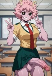 1futa ai_generated ashido_mina black_cornea breasts cock colored dick futa_only futanari futanari futanari/female horns mina_ashido my_hero_academia nickythecreator penis pink_hair pink_skin school_uniform sexy sexy_body sexy_pose testicles veiny_penis