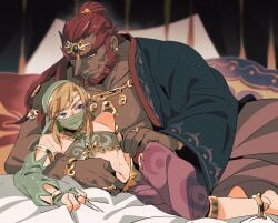 ganondorf ganondorf_(tears_of_the_kingdom) gay interracial link link_(tears_of_the_kingdom) male male/male male_only older_man_and_younger_boy rani_grb size_difference tears_of_the_kingdom the_legend_of_zelda the_legend_of_zelda:_tears_of_the_kingdom twink_and_daddy