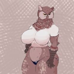 1girls anthro ass avian beak big_ass big_breasts big_butt breasts bubble_butt chubby chubby_female clothing curvaceous curvy curvy_figure dat_ass dumptruck_ass female female_only hand_on_hip huge_ass huge_breasts iljajop mostly_clothed owl panties solo solo_female tagme thick_thighs voluptuous voluptuous_female wide_hips yellow_sclera