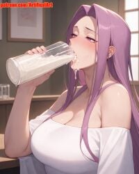 1girls ai_generated artifical_art blush cum_in_mouth dripping_cum dripping_semen fate/grand_order fate/stay_night fate/zero fate_(series) long_hair medusa_(fate) open_mouth perfect_body purple_eyes purple_hair semen_in_mouth