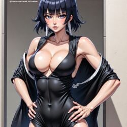 1girls ai_generated bleach cleavage cute female female_only light-skinned_female light_skin looking_at_viewer not_porn safe sfw short_hair soifon solo solo_female untoldaicreations untoldcreate