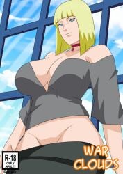 1girls against_glass against_wall against_window big_breasts blonde_hair blue_eyes blunt_bangs bob_cut boruto:_naruto_next_generations breasts choker collar comic cover dress english_text highres hourglass_figure huge_breasts large_breasts light-skinned_female light_skin looking_at_viewer midriff milf naruto naruto_(series) naruto_shippuden naughty_face ninrubio no_panties pendant pinup revealing_clothes samui shirt short_hair skirt smile solo teasing teasing_viewer text uncensored undressing uzumaki_symbol voluptuous voluptuous_female wide_hips window