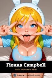 adventure_time ai_generated fionna_the_human_girl hotload-8 open_mouth patreon