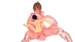 3d bob_cut booblaster brown_hair female_nude futa_giantess futa_is_bigger futa_nude futa_prision futanari futanari_nude futanaris giantess gigantic_ass gigantic_breasts gigantic_penis inverted_nipples lactation living_sex_toy love_eyes male_nude ninja_head nipples precum