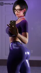 3d ada_wong asian ass_focus blender clothed resident_evil resident_evil_4