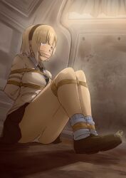 1girls bound_and_gagged clothed clothed_female clothing damsel_in_distress female female_only female_solo gagged idolmaster idolmaster_starlit_season okuzora_kohaku shoes shoes_on shoes_only socks socks_and_shoes socks_on socks_only solo solo_female solo_only tied_up