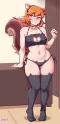 ai_generated aianonguy cat_lingerie dross_(style) female female_only marvel self_upload solo_female squirrel squirrel_girl_(marvel) squirrel_girl_(marvel_rivals) squirrel_tail stable_diffusion stockings thick_thighs