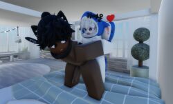 2boys 3d anal artist_request dark-skinned_male dark_skin gay gay_sex heterochromia holding_arm holding_arms holding_hands light-skinned_male light_skin male/male prison_guard_position roblox robloxian sex shark shark_hood shark_hoodie shark_plush shark_plushie source_request yaoi