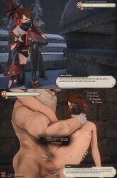 2koma 3d before_and_after captured carnalhousexiv caught choking debuff defeated dialogue domination duo english english_text female final_fantasy_xiv fucked_into_submission game_mechanics gameplay_mechanics gpose(ffxiv) grabbing instant_loss instant_loss_2koma kunoichi mask masked naked neck_grab ninja nude put_in_place rape santa_claus santa_hat side_fuck small_breasts status_effect striped tagme thief